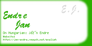 endre jan business card